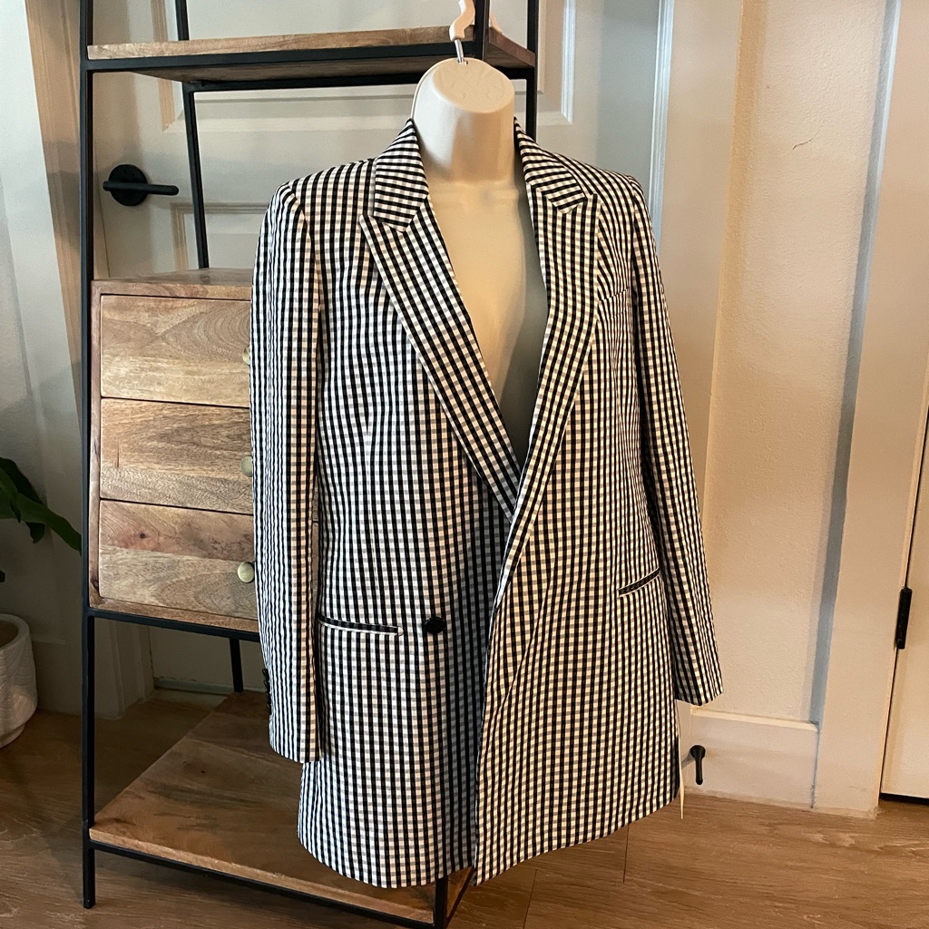 Nwt Suistudio Gingham Blazer